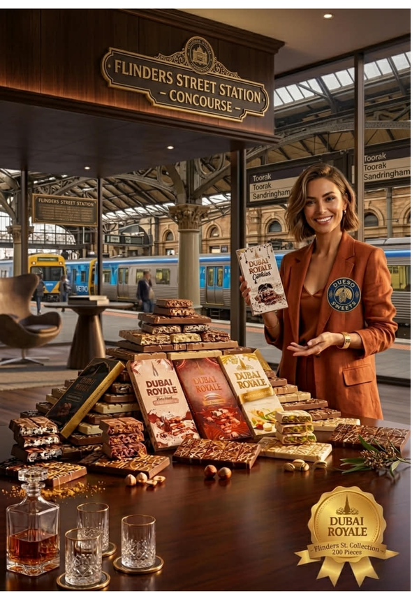 Dubai Royale Chocolate Bars (200 Pcs Bulk Pack, Mixed Flavours.)